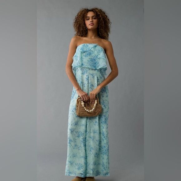 American Eagle Outfitters Strapless Ruffle Jumpsuit in size XL - Picture 15 of 15